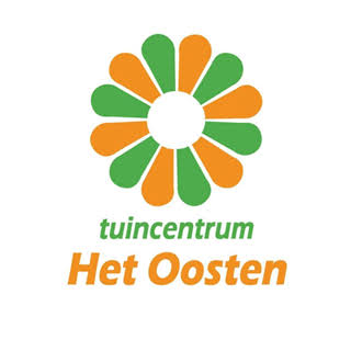 Logo for Tuincentrum Het Oosten: a green and orange daisy-like flower with the words 'tuincentrum' in green and 'Het Oosten' in orange