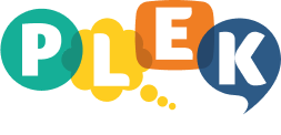 PLEK Jeugddontwikkelcentrum logo with the letters P, L, E and K in colorful circles.